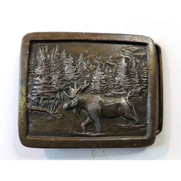 Vintage Belt Buckle Mouse Indiana Metal Craft 1976 Men's - Picture 1 of 6